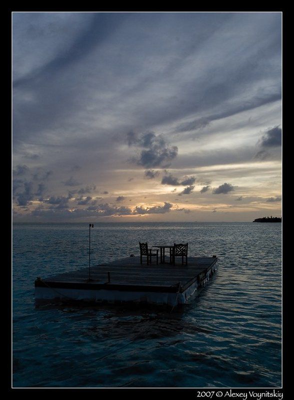 мальдивские острова мальдивы san island закат Рамантический закат. фото превью