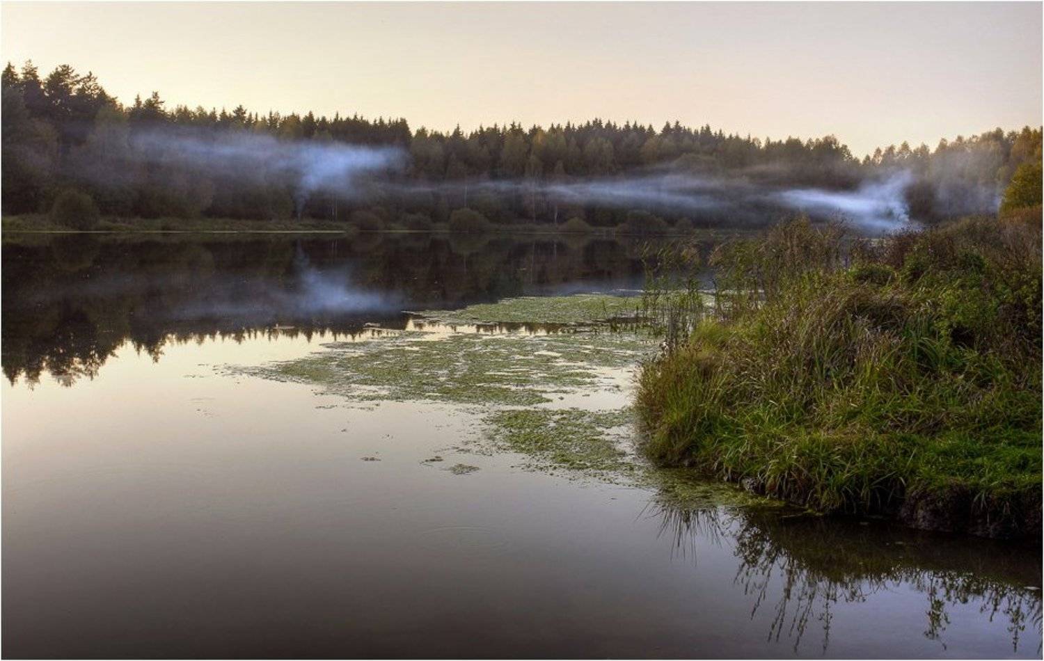 рыбалка, озеро, дым, Alex Sheptl