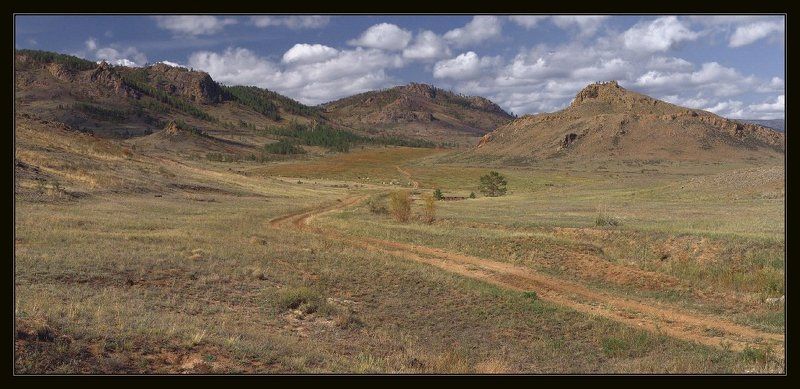 бурятия, степь, небо, горы *** фото превью