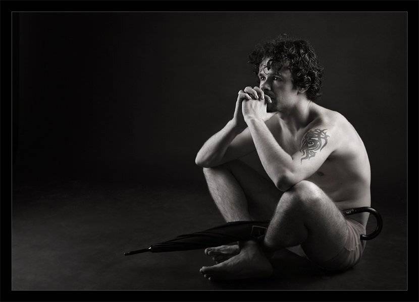 осень, дождь, зонт, ожидание, свет, студия, Torchuck