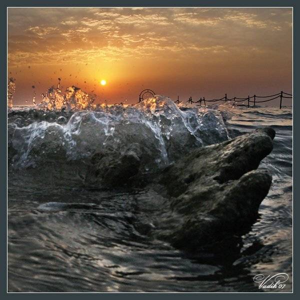 красное море, восход, солнце, волна, Vadik