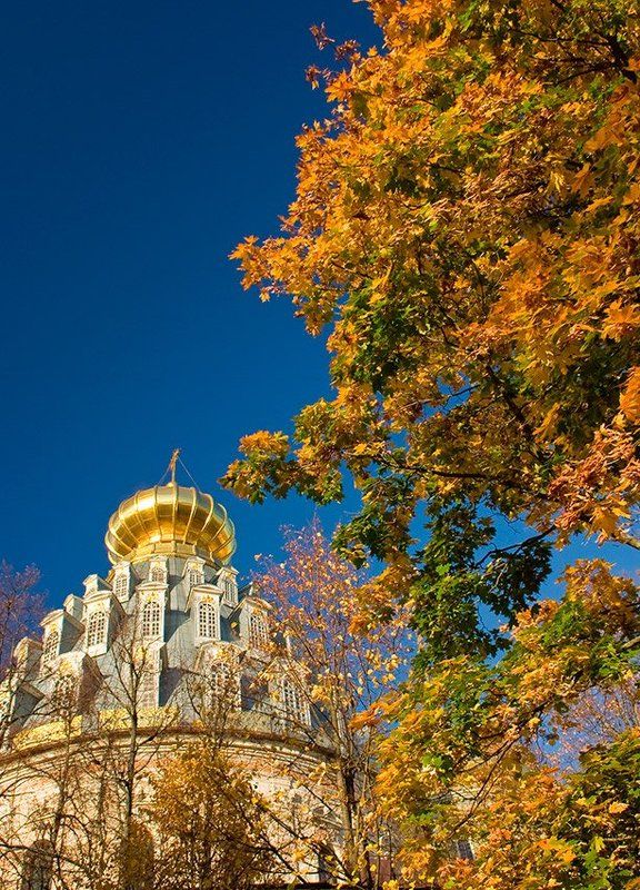 новый, иерусалим, золото, осень, купол, храм Высшей пробы. фото превью