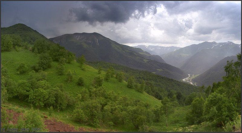 кавказ, горы, лето, июнь, дождь, гроза, река, пейзаж Гроза в горах.. фото превью