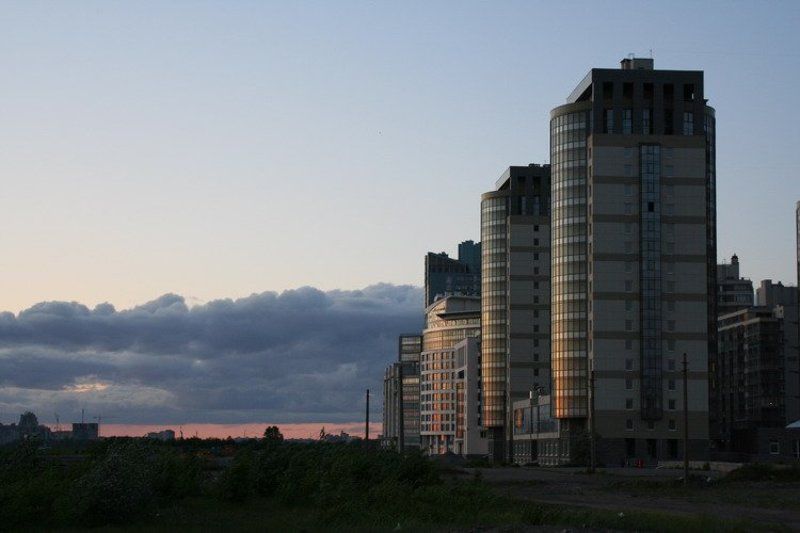 приморская, петербург Вечереющий город фото превью