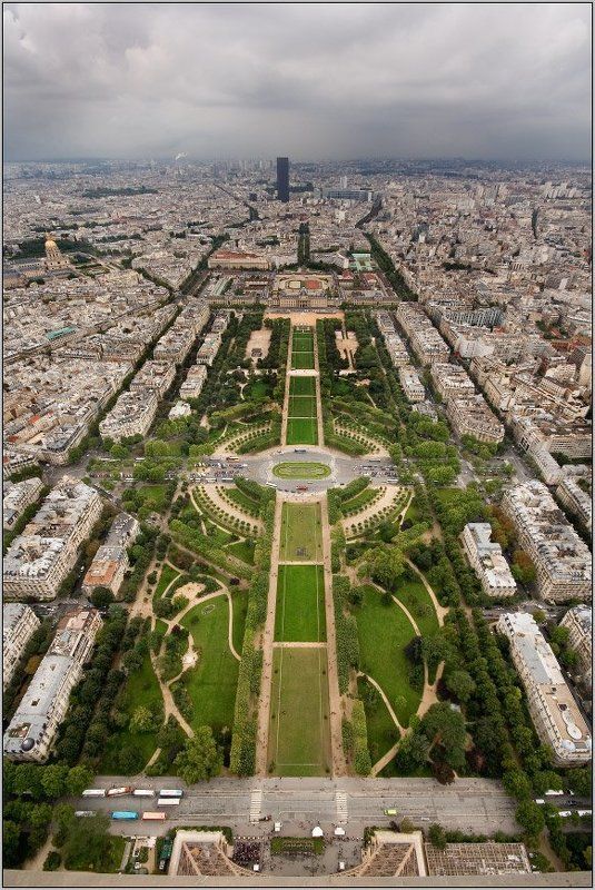 париж, с башни, эйфелева, марсово поле *** фото превью