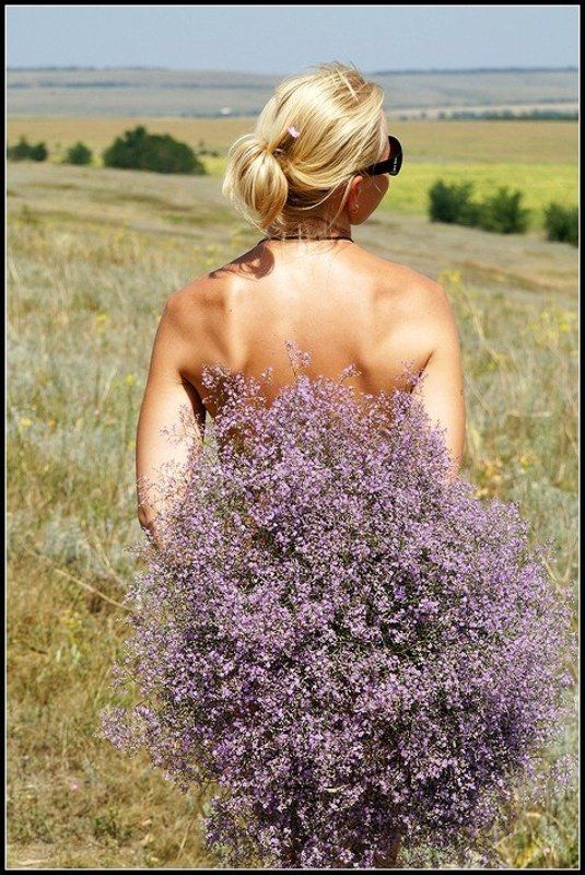 модель, цветы, лето, степь, гламур Букет фото превью