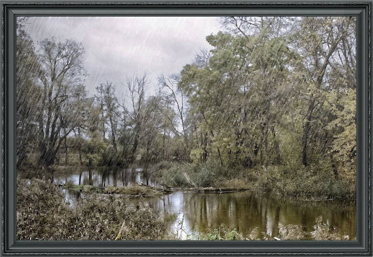 пейзаж, лес, осень, вода, Александр Батурский