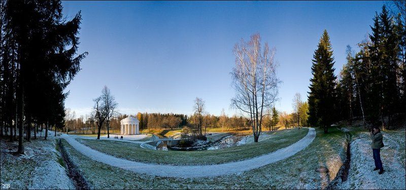 павловск, осень, первый снег  фото превью