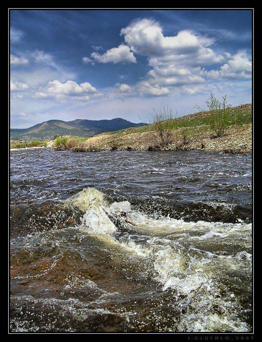 поток, ручей, весна, горы, бурятия, Игорь Глушко