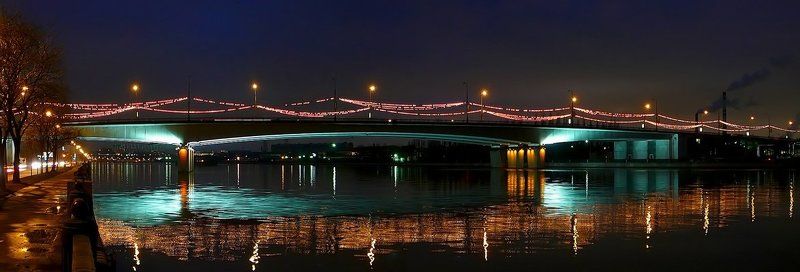 мост, коломенская, набережная, река, москва, отражения о мостах фото превью