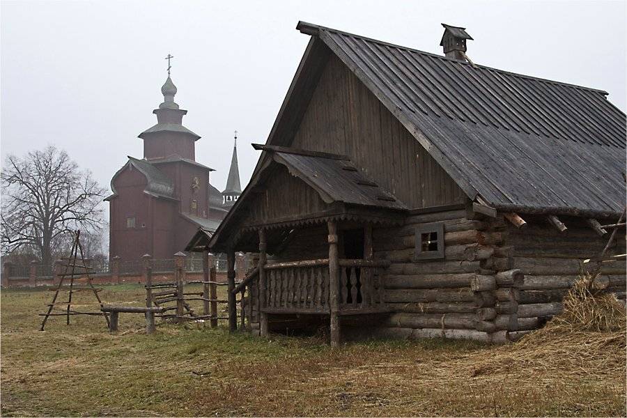 осень,природа,деревня,церковь,пейзаж., СПИРИДОНОВ НИКОЛАЙ