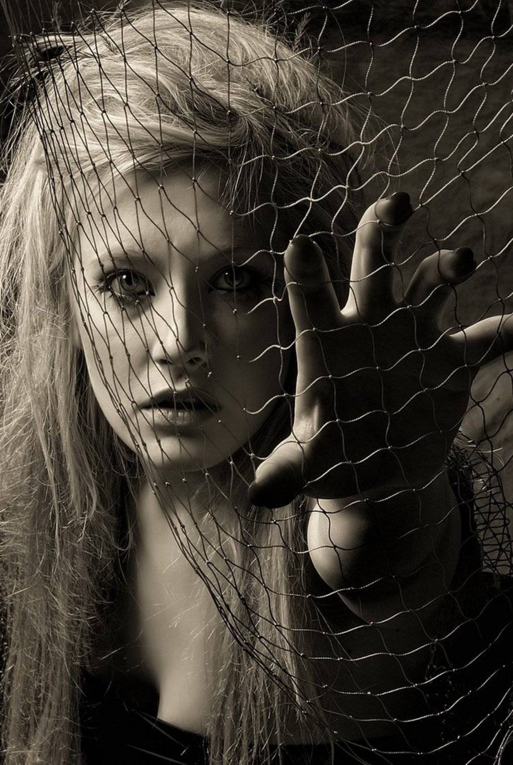 русалка, девушка, сеть, портрет, гламур, рука, Анастасия Овчинникова