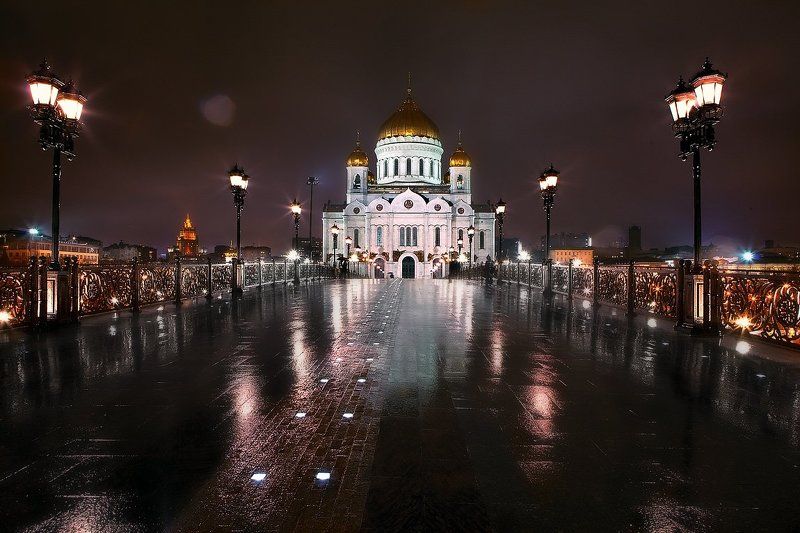 храм, христа, спасителя, москва, вечерняя, ночная, Храм воздыханья, храм печали — Убогий храм земли твоей.... фото превью