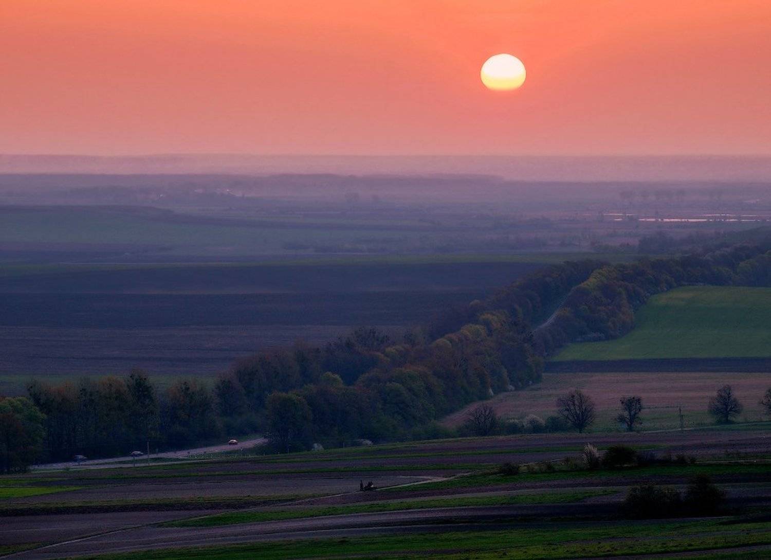 закат, солнце, дорога, Владимир