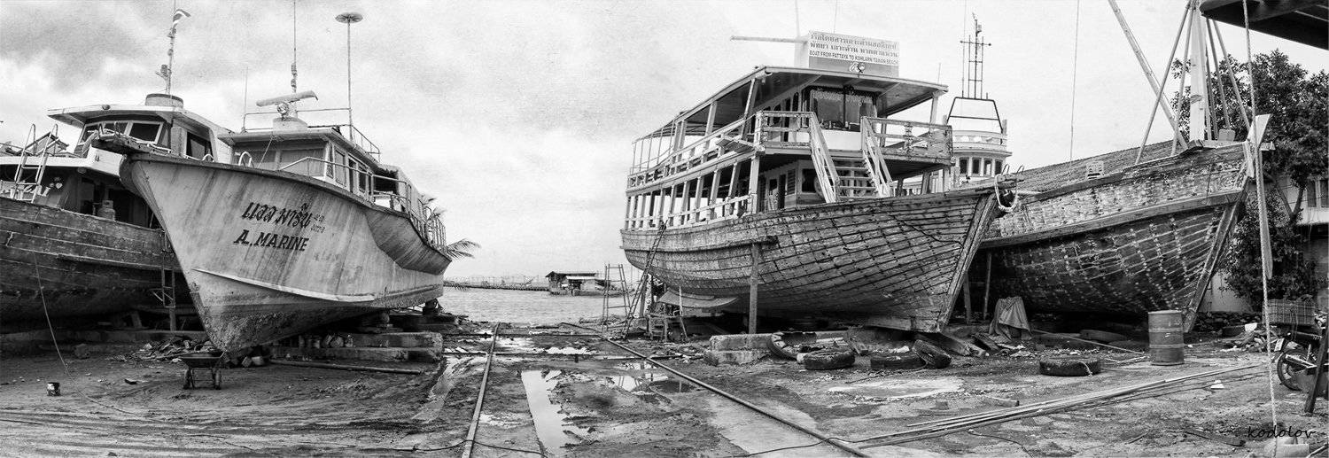 корабль, море, причал, Артем Кодолов