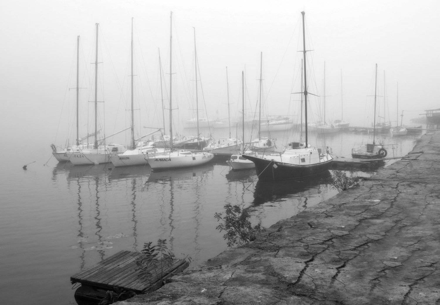 город, осень, туман, сон, речные суда, река, днепропетровск, Александр Андреев