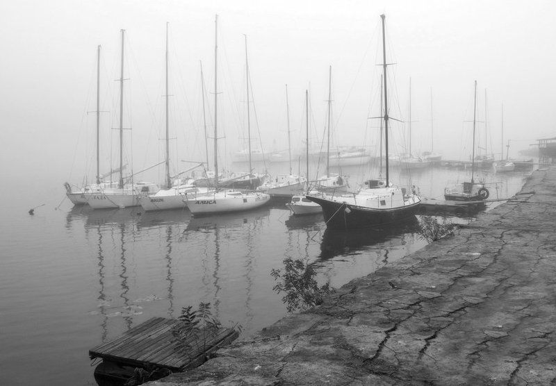 город, осень, туман, сон, речные суда, река, днепропетровск Сон. фото превью