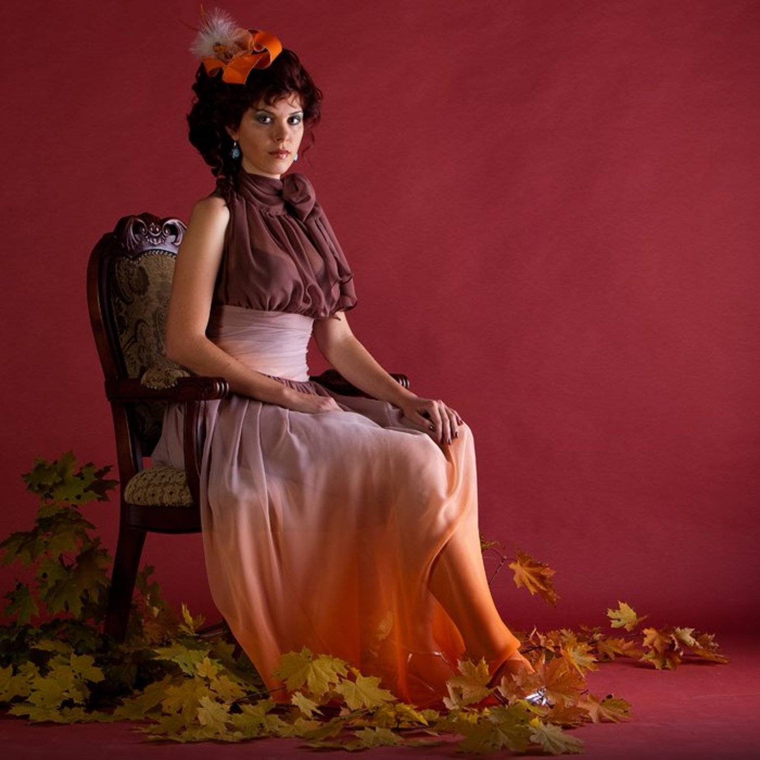 портрет, девушка, листья, Пальников Иван