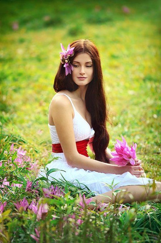 луг, лето, сон-трава, фиолетовый, цветы, девушка Я живу летом фото превью