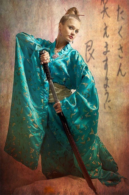 девушка, япония, катана, кимоно На сопках Манжурии..) фото превью