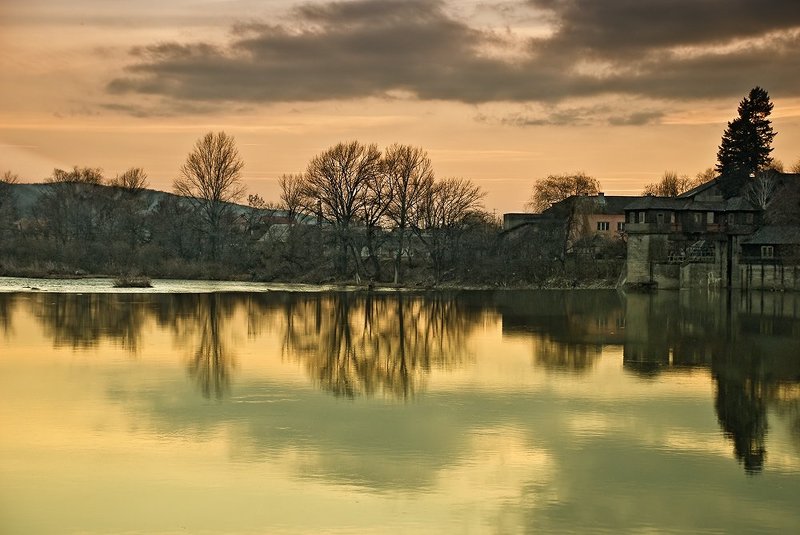 замок, вода, река, закат, отражение, осень, тайна, ///////// фото превью