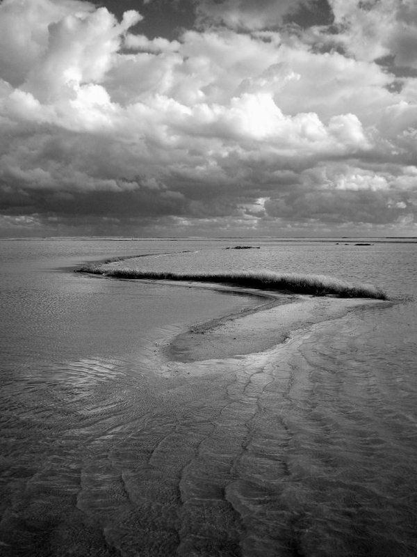 ч/б, облака, вода, степь, поля, коса, гейзер, херсон,  фото превью