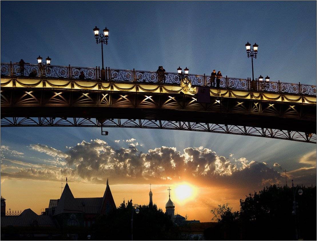 москва, вечер, закат, мост, патриарший, Boris Bort