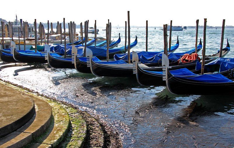 пристань, гондолы, италия, венеция Пристань фото превью