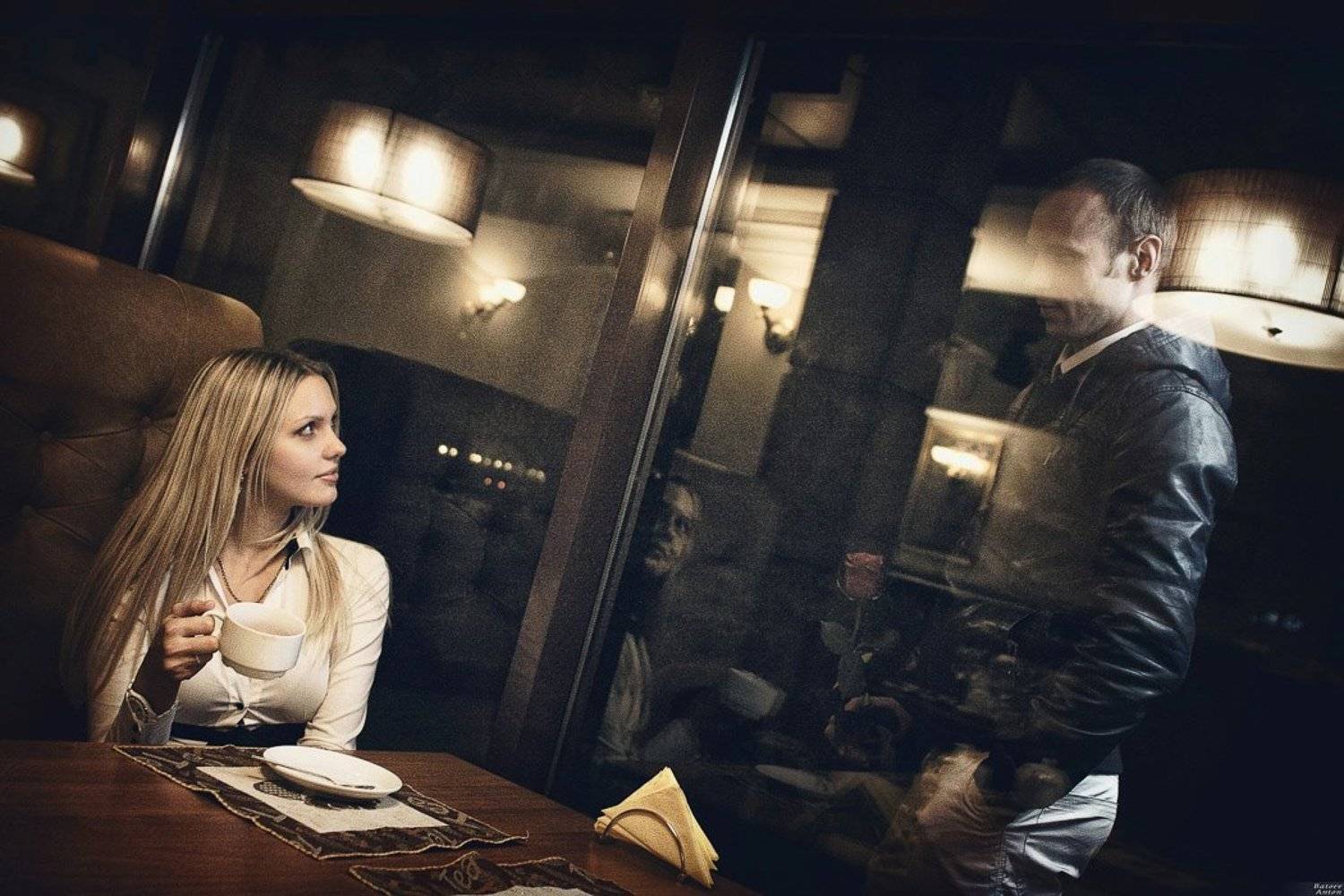 ночь, кафе, фонарь, мгновенье, освещение, помещения, любовь, wonderful, moment, Batoev Anton