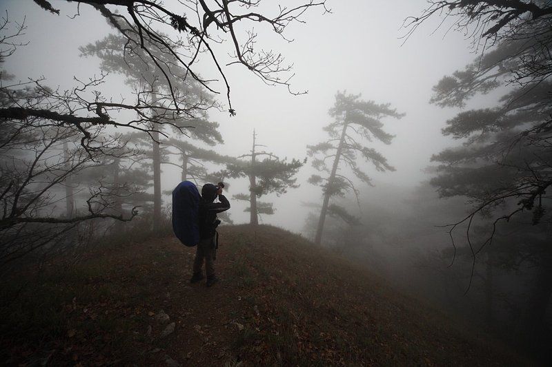 крым, туман, горы туман фото превью