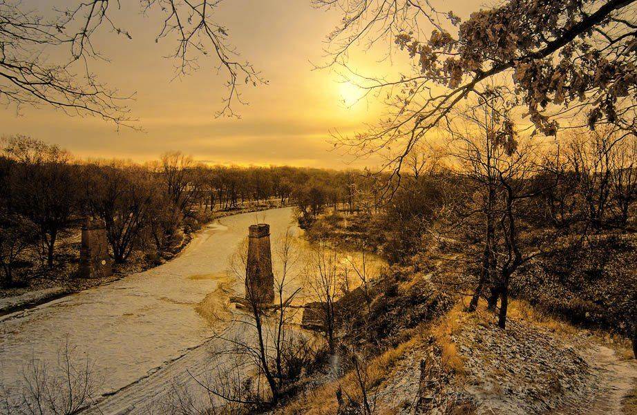 бывший, мост, закат, Александр Титаренко