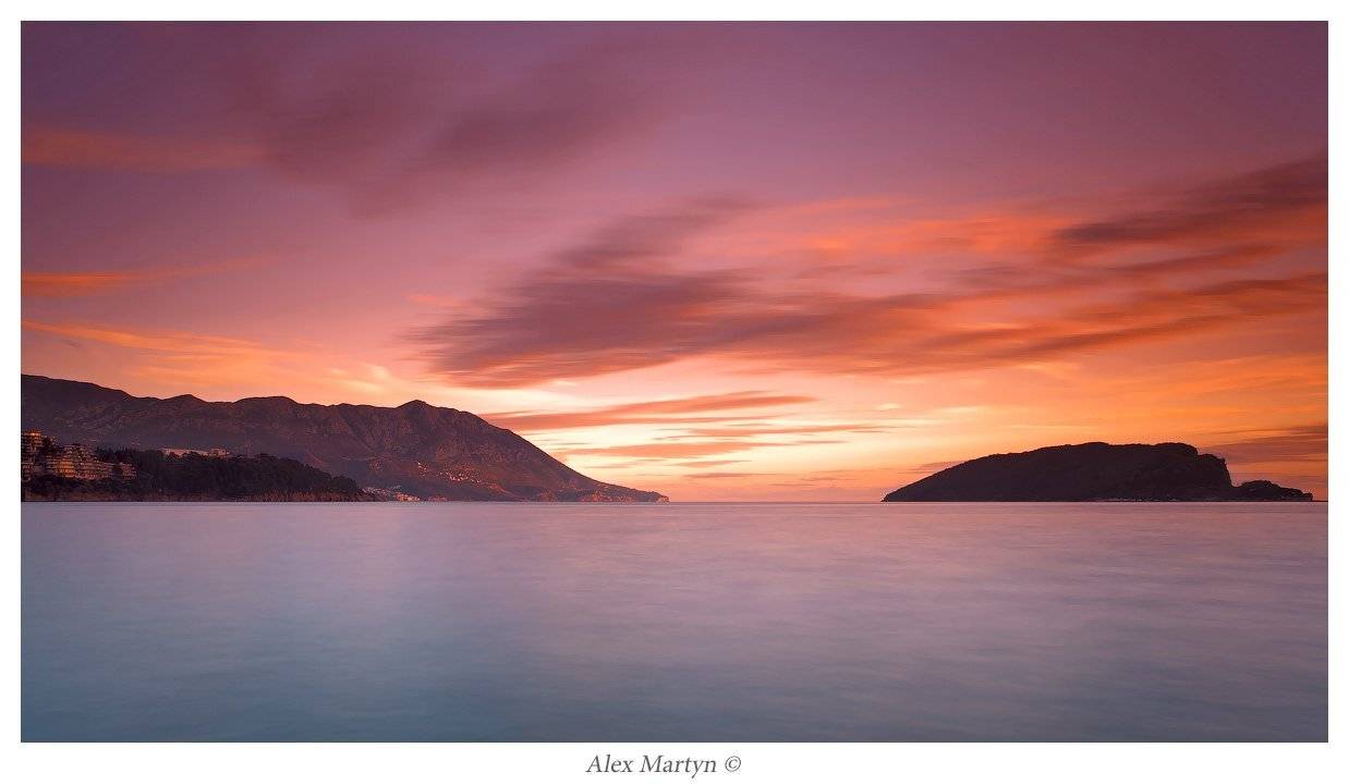 будва, черногория, закат, море, Alexander Martynov