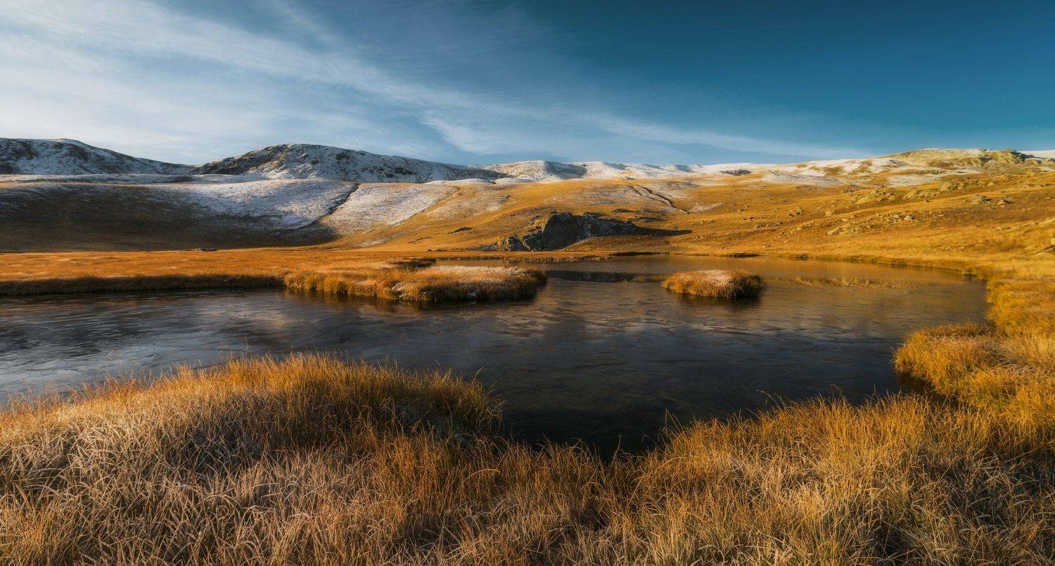 утро, осень, октябрь, озеро, пхия, мороз хребет ацгара, ФЁДОР