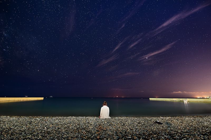 млечный путь ночь море Незнакомка фото превью