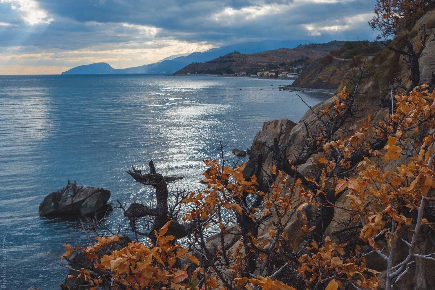 autumn, russia, sea, sunset, mountains, color, nature, sky, море, осень, горы, crimea, россия, крым, Ruslan Bogatyrev