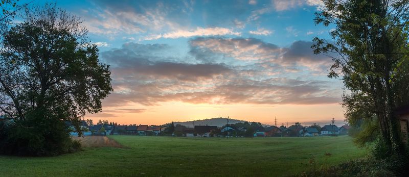 рассвет, деревня, поле Деревенский рассвет. фото превью