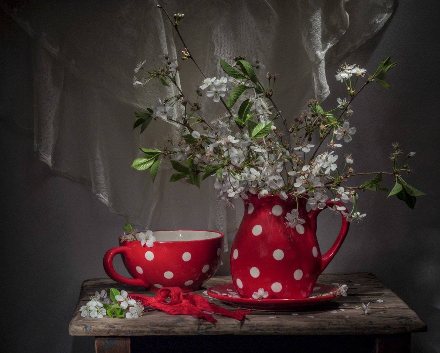 весна.горошек,вишня в цвету., Zadorina Svetlana