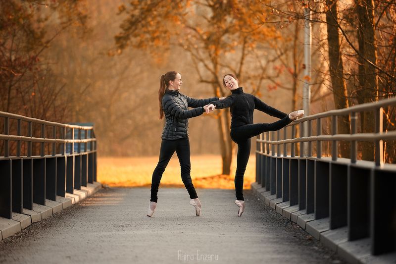 ballerina, dance, dancing, portrait, street, outdoor Осень фото превью