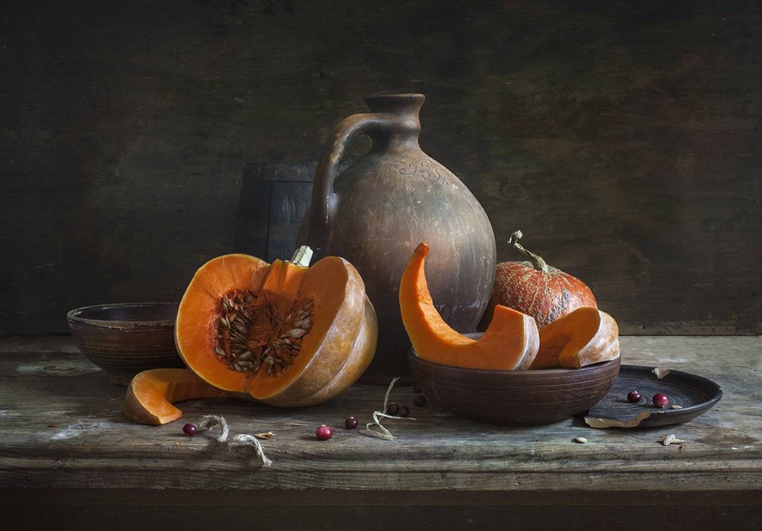 натюрморт,still life, тыква, калина, pumpkin, клюква, Евгений Корниенко