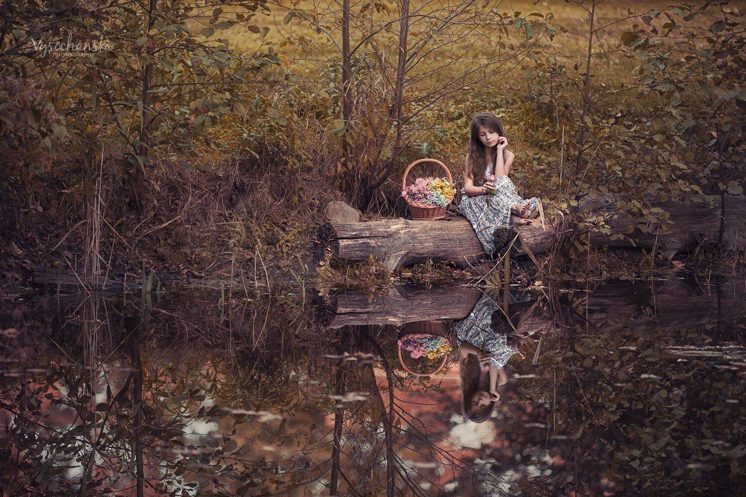 девочка, озеро, осень, прогулка, вода, Vysochanska Photography