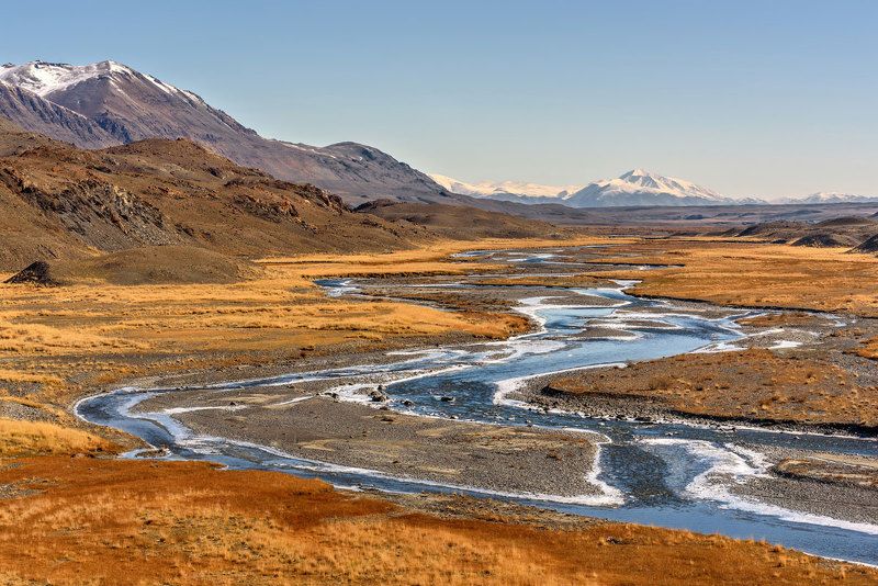 осень, река, горы, лед, алтай, autumn, river, mountains, ice, altai Осенняя Талдура фото превью