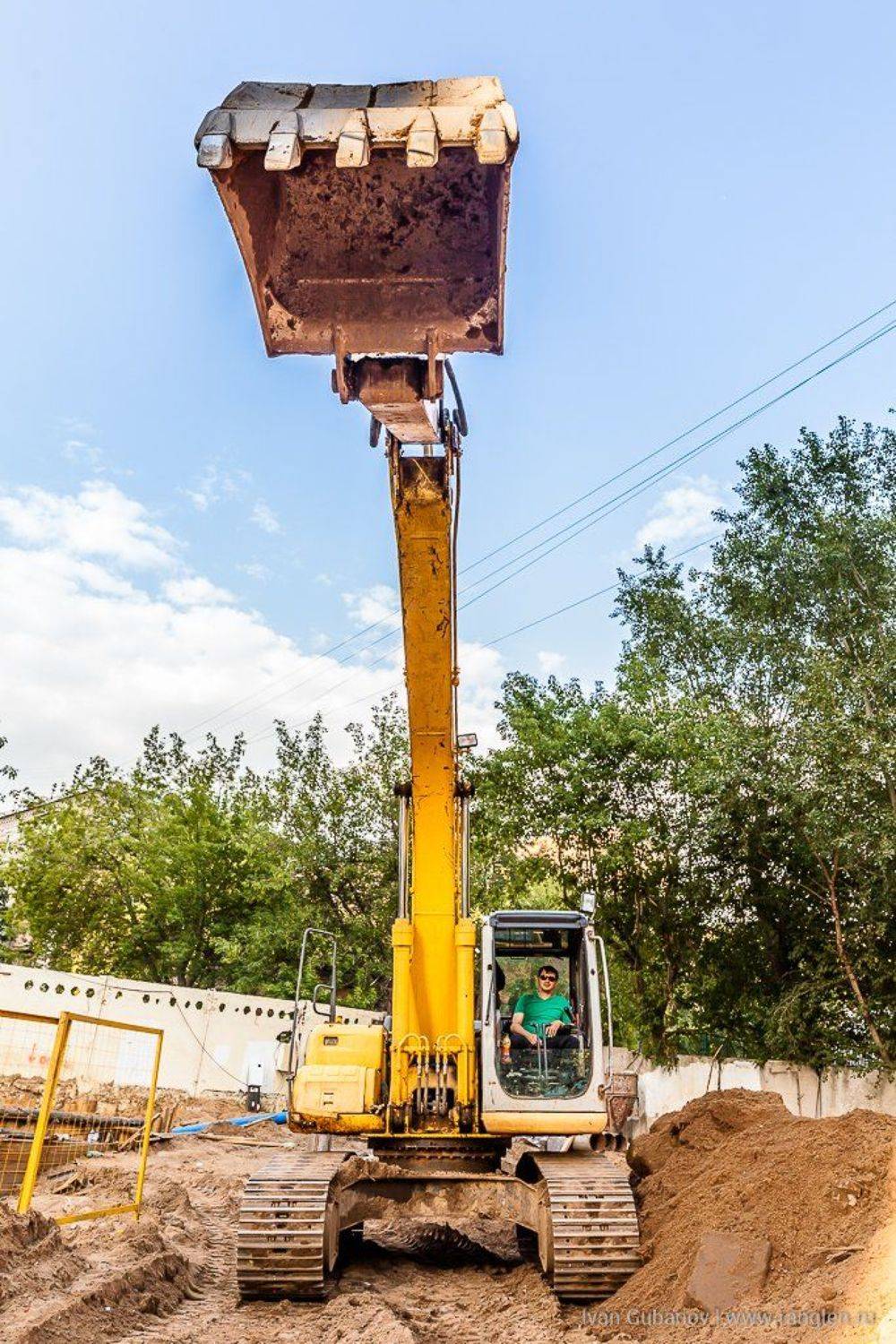 экскаватор, техника, строительство, оператор, ковш, машина, Иван Губанов