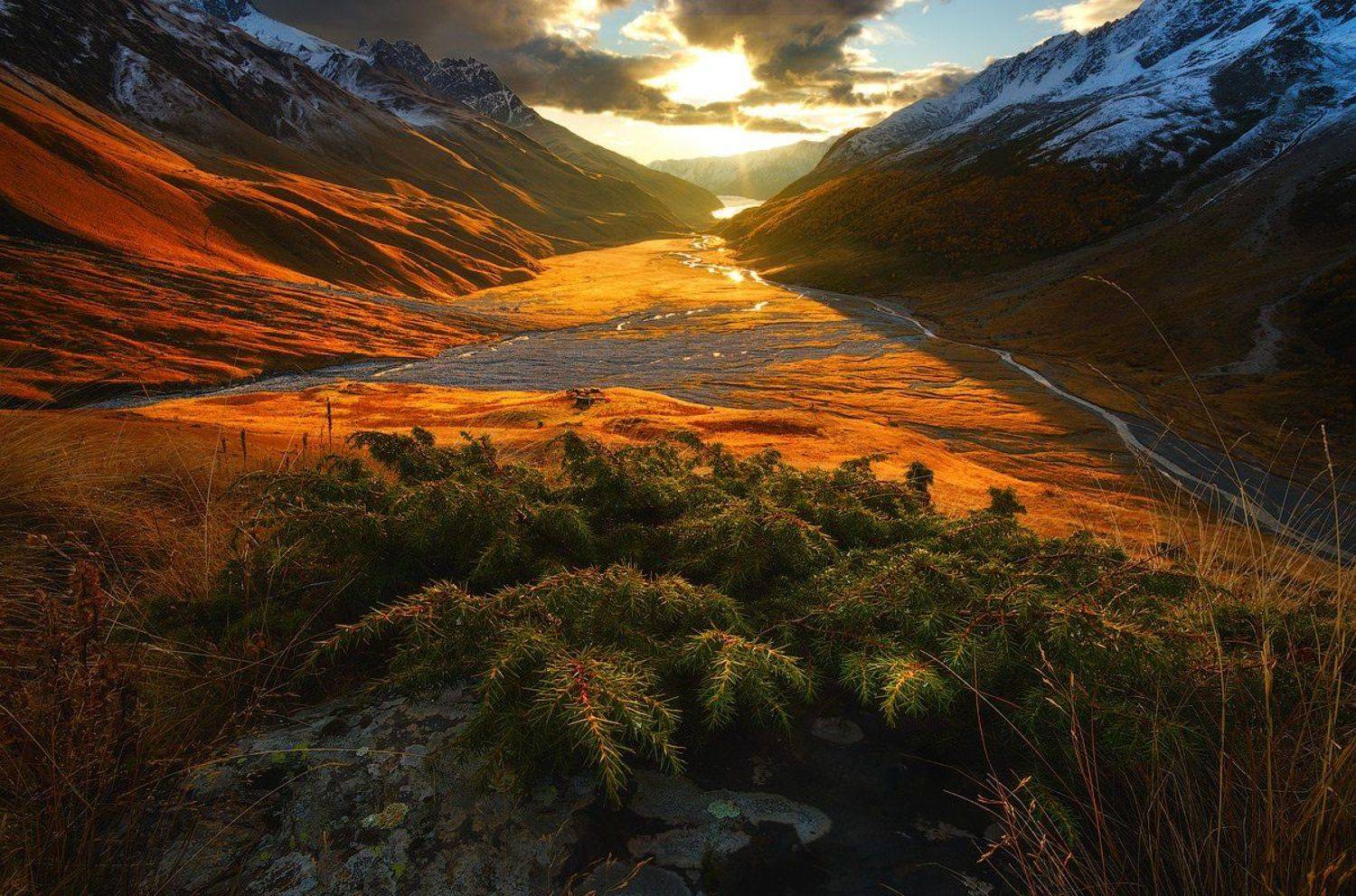 россия, кавказ, северная осетия, дигория, пейзаж, природа, ущелье, горы, хребет, рассвет, болото, река, Оборотов Алексей