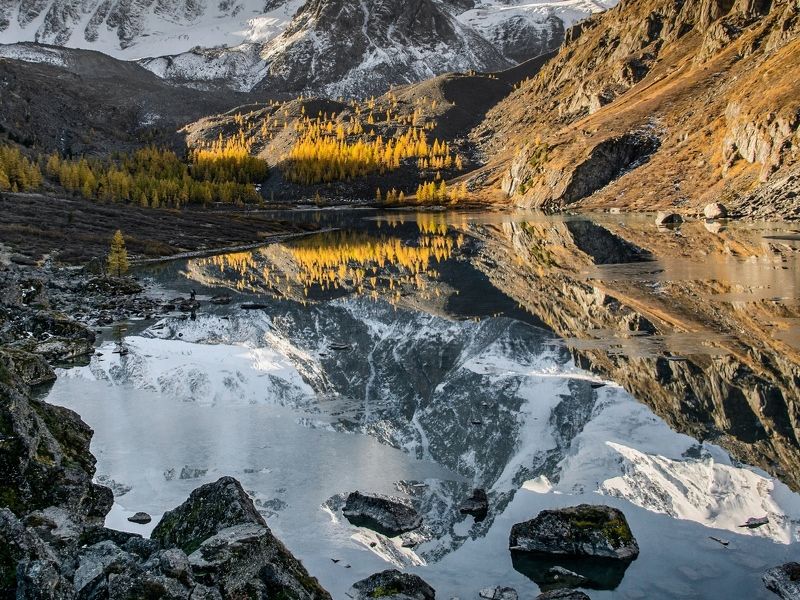 алтай,осень перевёрнутый мир фото превью