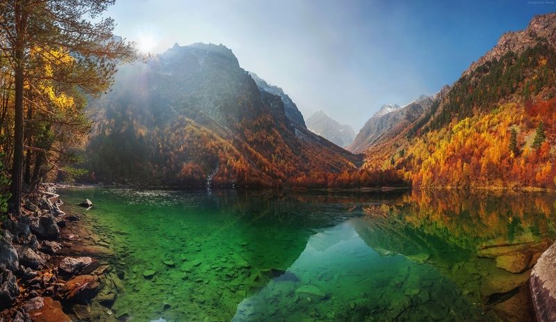 Золотая осень на большом Бадукском озере фото превью