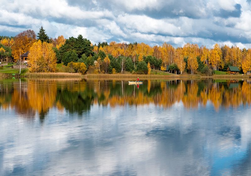autumn,fishman,boat,lake Autumn fishing фото превью