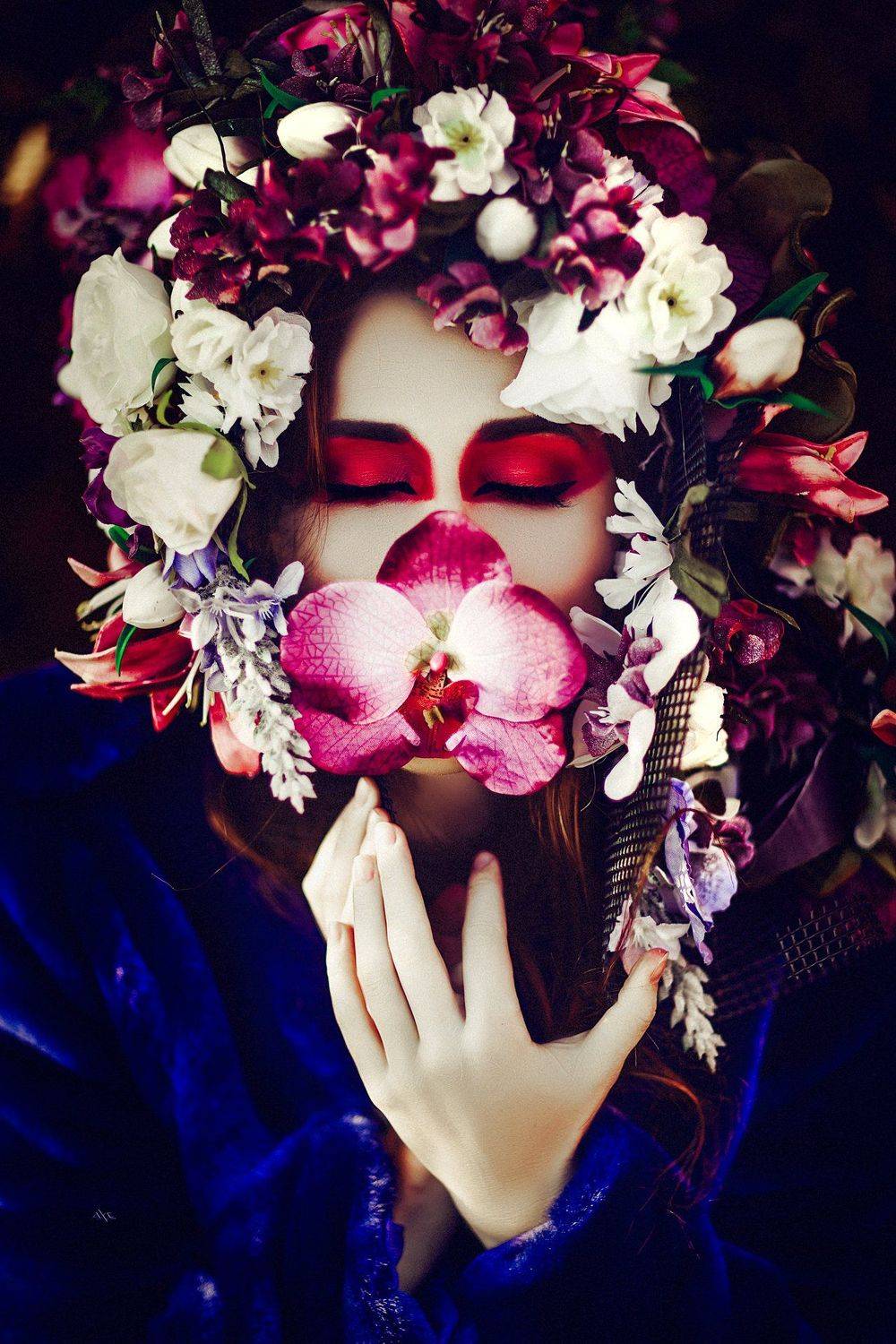 woman, portrait, flowers, Руслан Болгов (Axe)