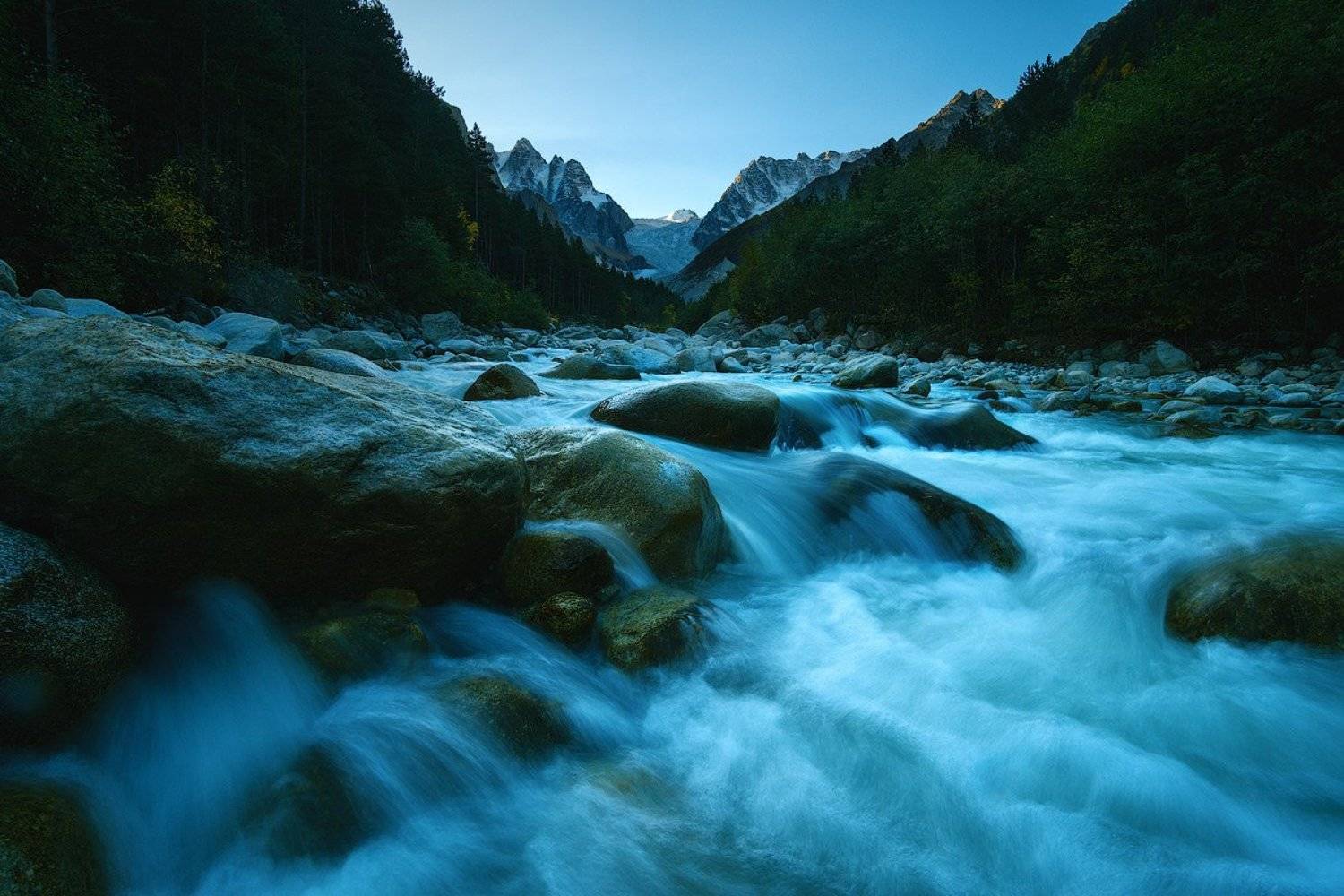 россия, кавказ, северная осетия, дигория, ущелье, хребет, река, сумерки, рассвет, горы, пейзаж, природа, осень, река, ледник, Оборотов Алексей