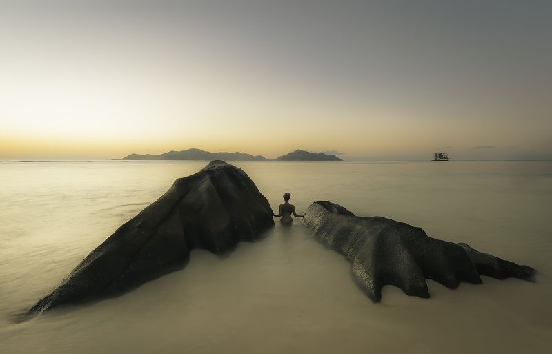 sea, water, landscape, fly, calm,island Flying away фото превью