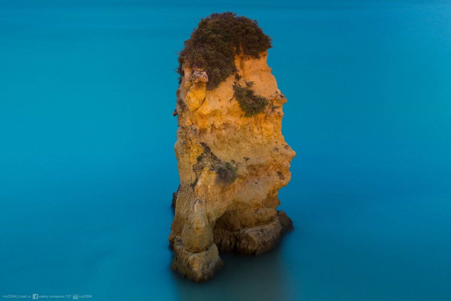 Природа, Море, Скала, Синий, Берег, Пляж, Остров,  обрыв, Лето, Вода, Пейзаж, Морской пейзаж, Небо, Песок, Камень, Европа, Лагуш, Португалия, оранжевый, желтый, Валерий Романов